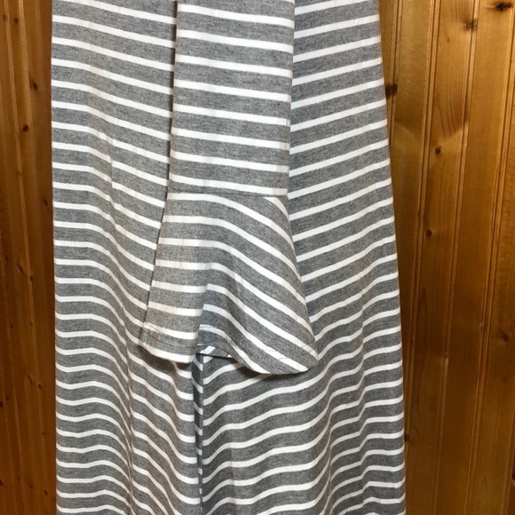NWT Thyme & Honey Gray Striped Bell Sleeve Dress - Picture 11 of 14